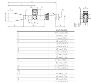 Размеры Оптический прицел Swarovski X5i 5-25x56 P