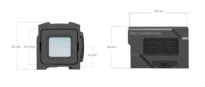 Коллиматорный прицел Vector Optics Frenzy Plus 1x18x20 SOL размеры