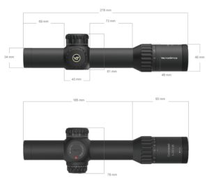 Оптический прицел Vector Optics Continental x10 FFP 1-10x28 ED размеры