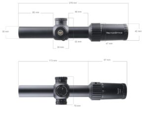 Оптический прицел Vector Optics Taurus 1-6x24 размеры