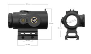 Призматический прицел Vector Optics Paragon 4x24 размеры