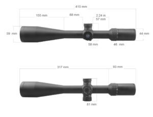 Прицел Vector Sentinel-X 10-40x50 размеры