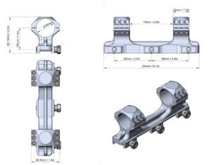 Кронштейн Vector Optics X-Accu 1.4 (30мм, пикатинни) размеры