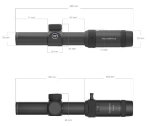 Оптический прицел Vector Optics Forester 1-4x24 размеры