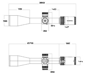 Прицел Vector Optics Sentinel 4-24x50 FFP размеры